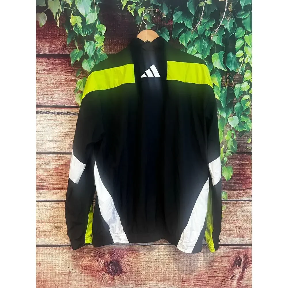 Adidas Urban Q3 Track Sports Full Zip Light Jacket Mens Large Windbreaker Black